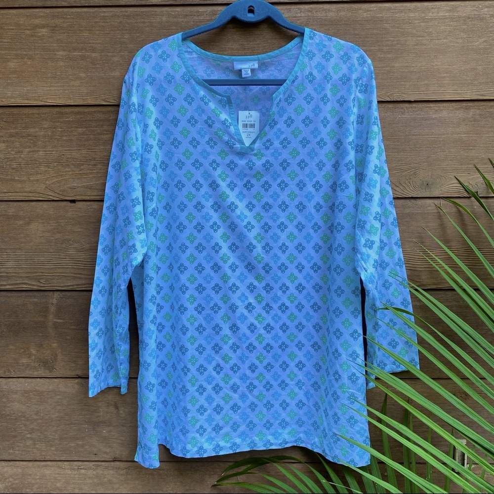 J. Jill Notched Neck Cotton Tunic - NWT